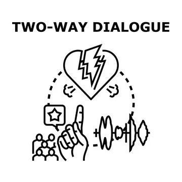 Two way dialogue solving communication conflict problem Ilustração Stock