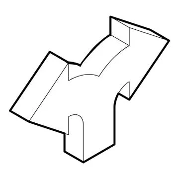Two way direction arrow icon, outline style イラスト素材