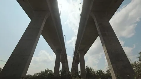 Two way lane highway bridge in Thailand. Typical bridges in south east asia.. Stockbeeldmateriaal 276261900