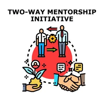 Two way mentorship program offering mutual growth and development Stock Illustration