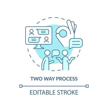 Two way process turquoise concept icon Illustrazione stock