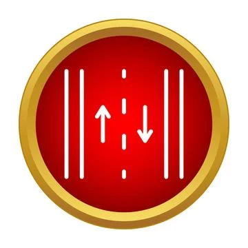 Two way road traffic navigation arrows icon Stock-Illustration