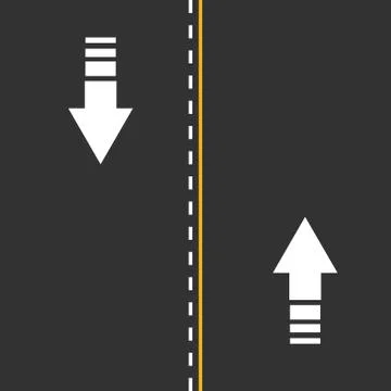 Two way road vector illustration Stock Illustration
