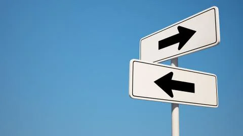 Two way sign with clipping path. Stock Illustration