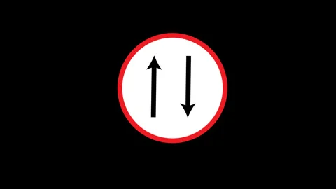 Two-Way Traffic Ahead Warning Road Sign Animation (4K, Driving Safety, Opposite  Stock Footage 323938316