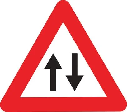 Two Way Traffic Sign Stock Illustration