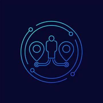 Two ways, choose a path icon, linear design Illustrazione stock