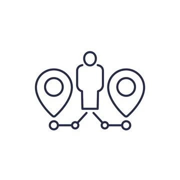 Two ways, choose a path line icon Stock Illustration