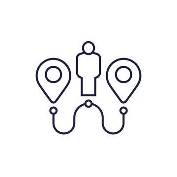Two ways icon, choose a path line vector design Illustration