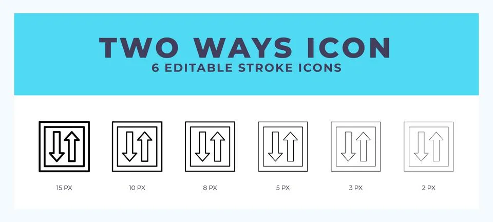 Two ways icon with different stroke. Vector illustration. Stock Illustration
