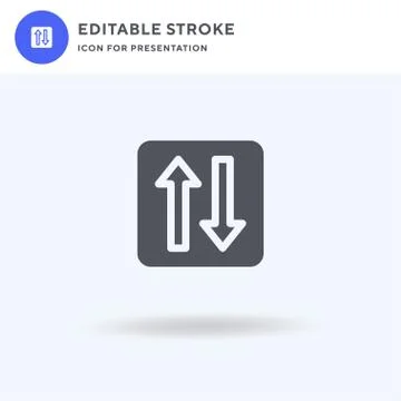 Two Ways icon vector, filled flat sign, solid pictogram isolated on white, logo Stock Illustration