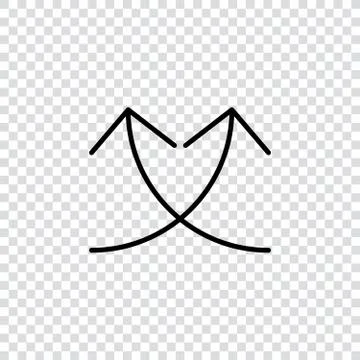 Two ways Parallel Arrows Separating Ways Illustration. Stock vector illustration Stock Illustration