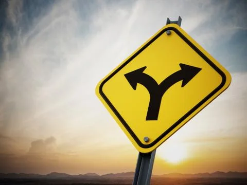 Two ways road sign Stock Illustration