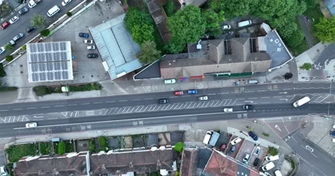 Two ways of traffic road between residential in the capital Video stock 201717730