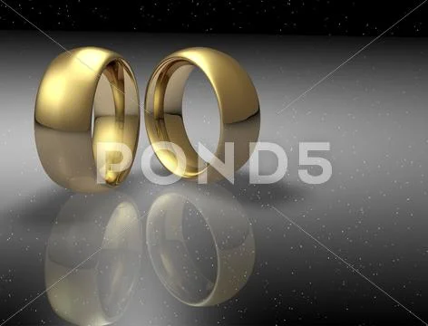 Two wedding ring on a night sky background Stock Illustration