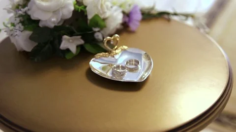 Two Wedding Rings Stock Footage 70177321