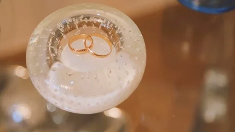 Two wedding rings Stock Footage 72192090