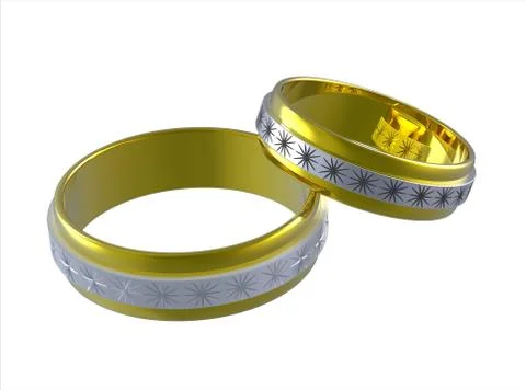 Two wedding rings Illustrazione stock