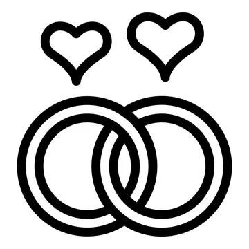 Two wedding rings intertwined symbolizing love and commitment Stock Illustration