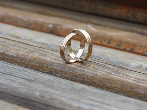 Two wedding rings Stock Photos