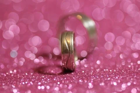 Two wedding rings Stock Photos