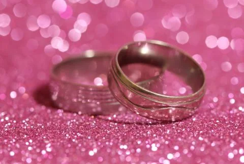Two wedding rings Stock Photos