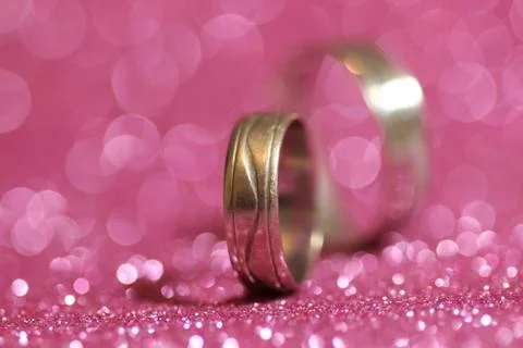 Two wedding rings Stock Photos