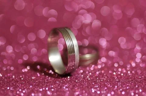 Two wedding rings Stock Photos