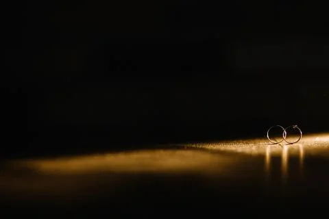 Two wedding rings Stock Photos