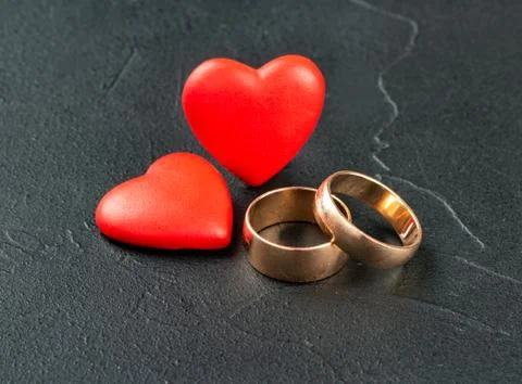 Two wedding rings Stock Photos