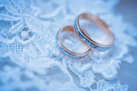 Two wedding rings Stock Photos