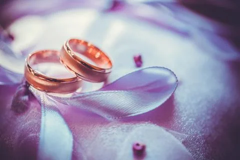 Two wedding rings Stock Photos