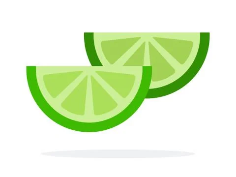 Two wedges of lime vector flat isolated Stock Illustration