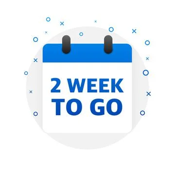 Two week to go offer. Calendar icon. Vector illustration. Stockillustratie