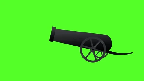 Two Wheel Cannon in motion Green Screen Stock Footage 306505397