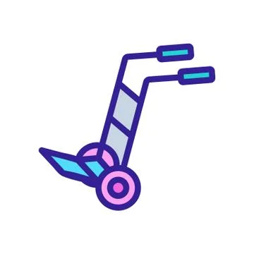 Two-wheeled compact and manoeuvrable trolley device icon vector outline illus Illustrazione stock