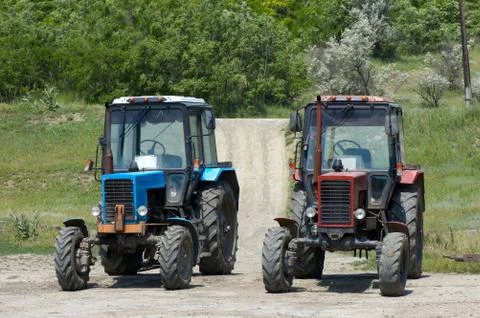 Two wheeled tractors Foto stock