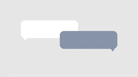 Two White and Blue Chat Bubbles on Transparent Background Stock Footage 331231629