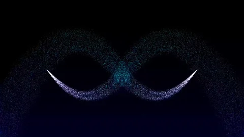 Two white and blue rockets or stars made of luminous particles in space Stock Footage 276274550
