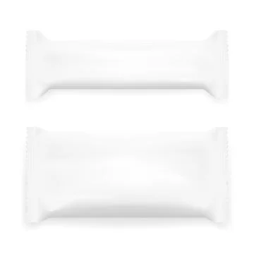 Two White Blank Foil Packaging Plastic Pack Stock Illustration