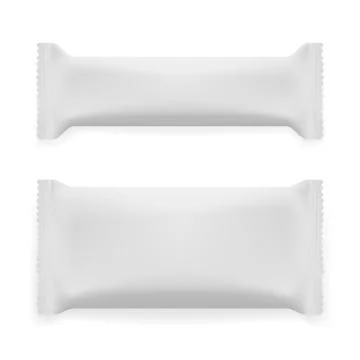 Two White Blank Foil Packaging Plastic Pack Illustrazione stock