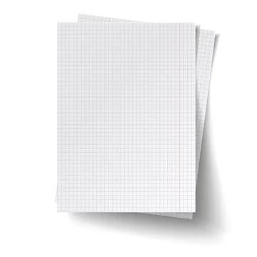 Two White blank sheets of square paper. Mock up of white note paper. Stock Illustration