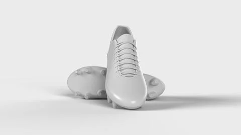 Two white boots on the white backdrop, lower view Stock Illustration