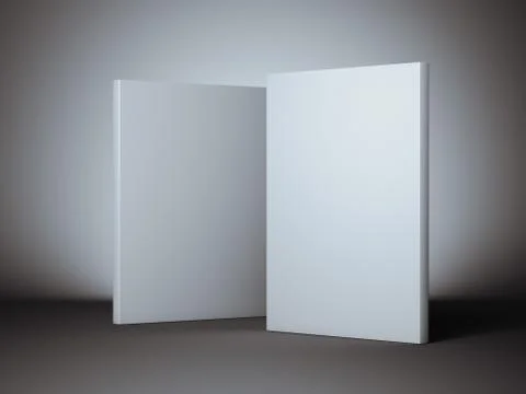 Two white boxes. 3d rendering Иллюстрация