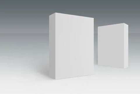 Two white boxes on gray background mock-up series 스톡 일러스트
