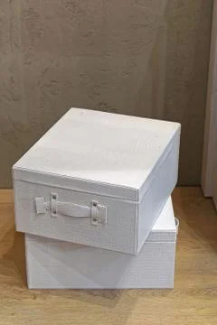 Two white boxes Foto stock
