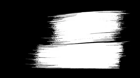 Two white brush strokes on a black background, creating a stark contrast, ideal Vídeo Stock 283521038