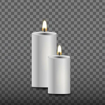 Two white candles in transparent background Stock Illustration