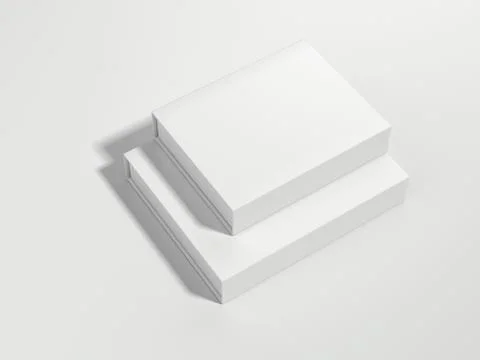 Two white cardboard packages. 3d rendering 库存插图