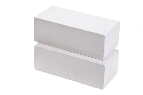 Two white ceramic bricks at the white background, isolated Stock Photos